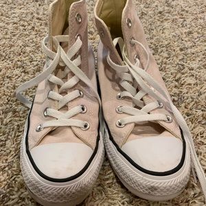 Light pink high top Converse